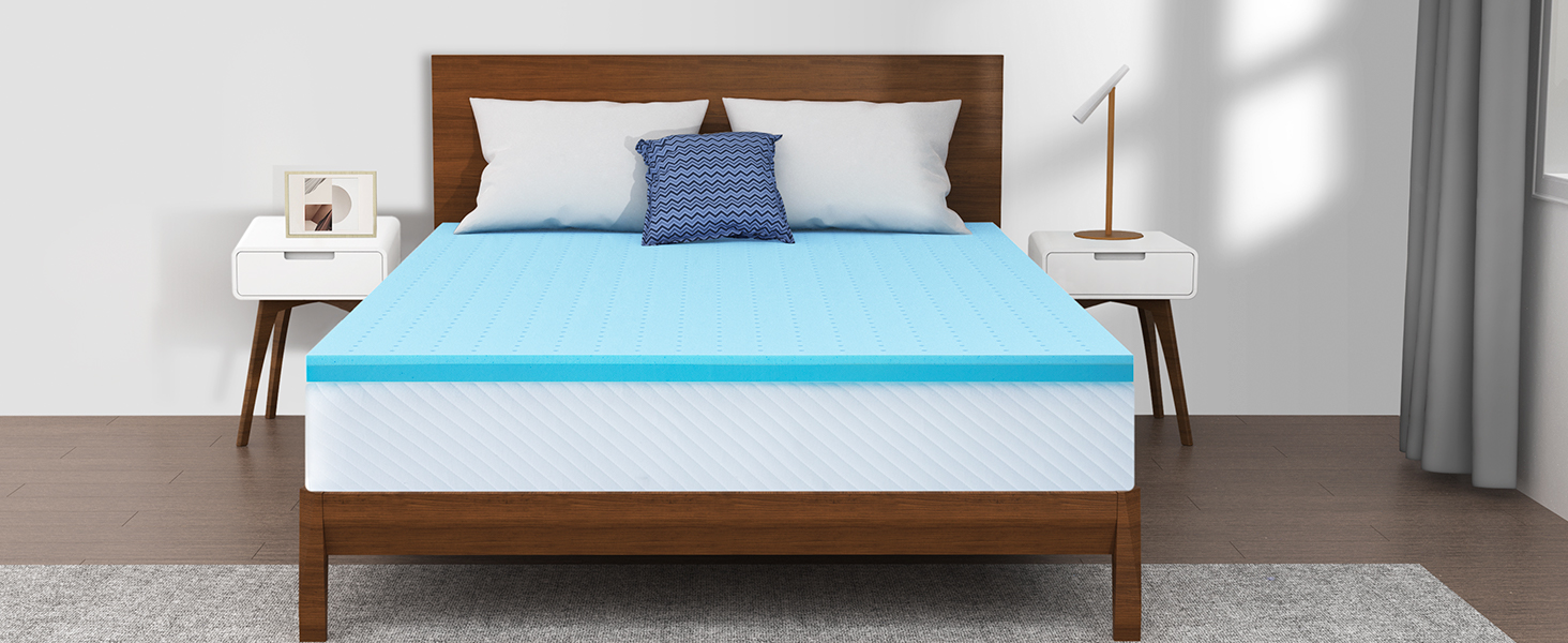 Maxzzz 2 Inch Mattress Topper Full Cool Gel Memory Foam Mattress Topper Extra Firm