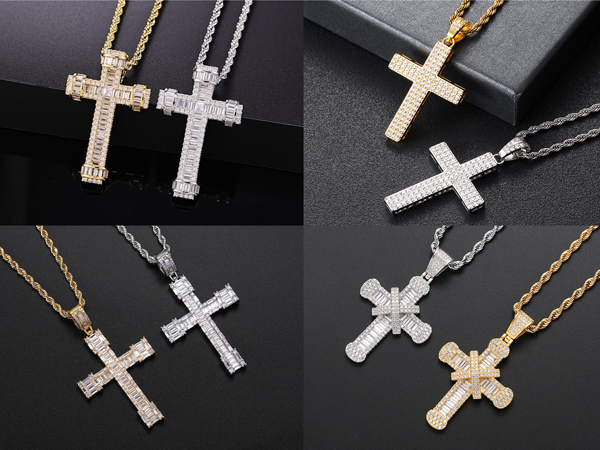 STARCHENIE Gold Cross Necklace for Men Brass Gold Plating