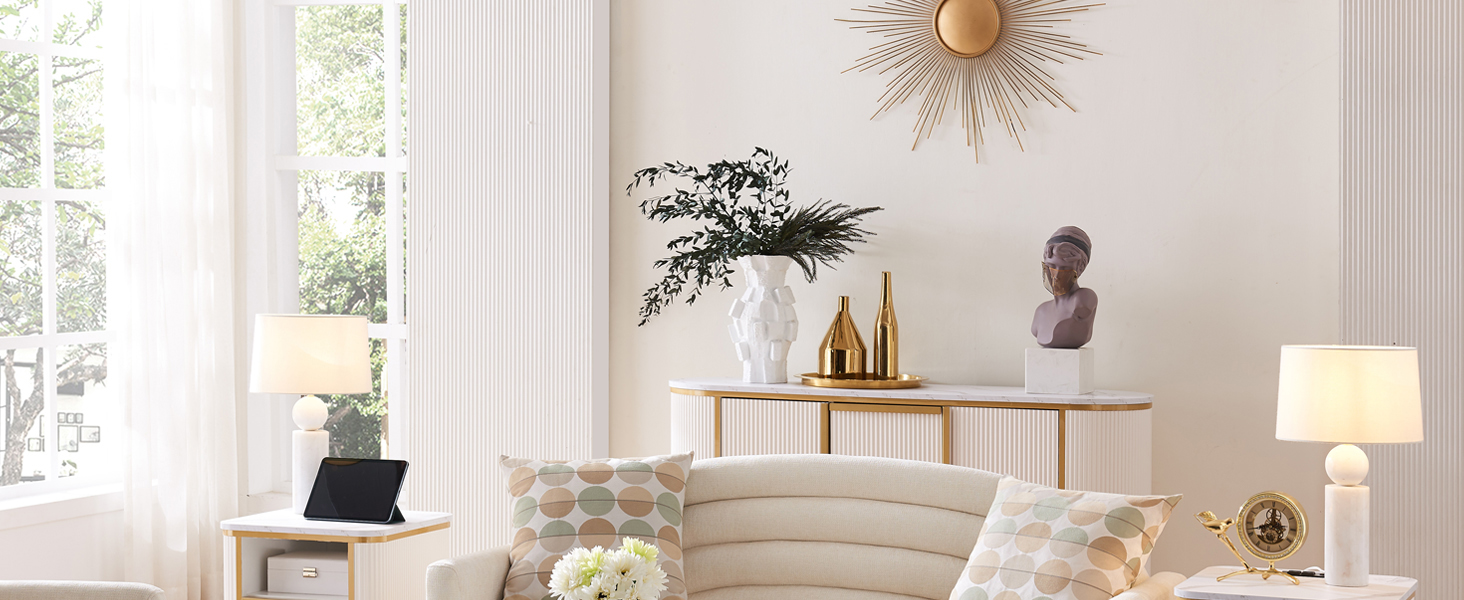 OKD Modern Chic Fluted Nightstand Luxury