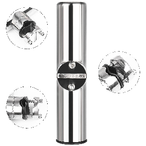 NovelBee 2pcs Stainless Steel Clamp on Fishing Rod Holders with Rubber Insert for Rails 7/8" to 1"