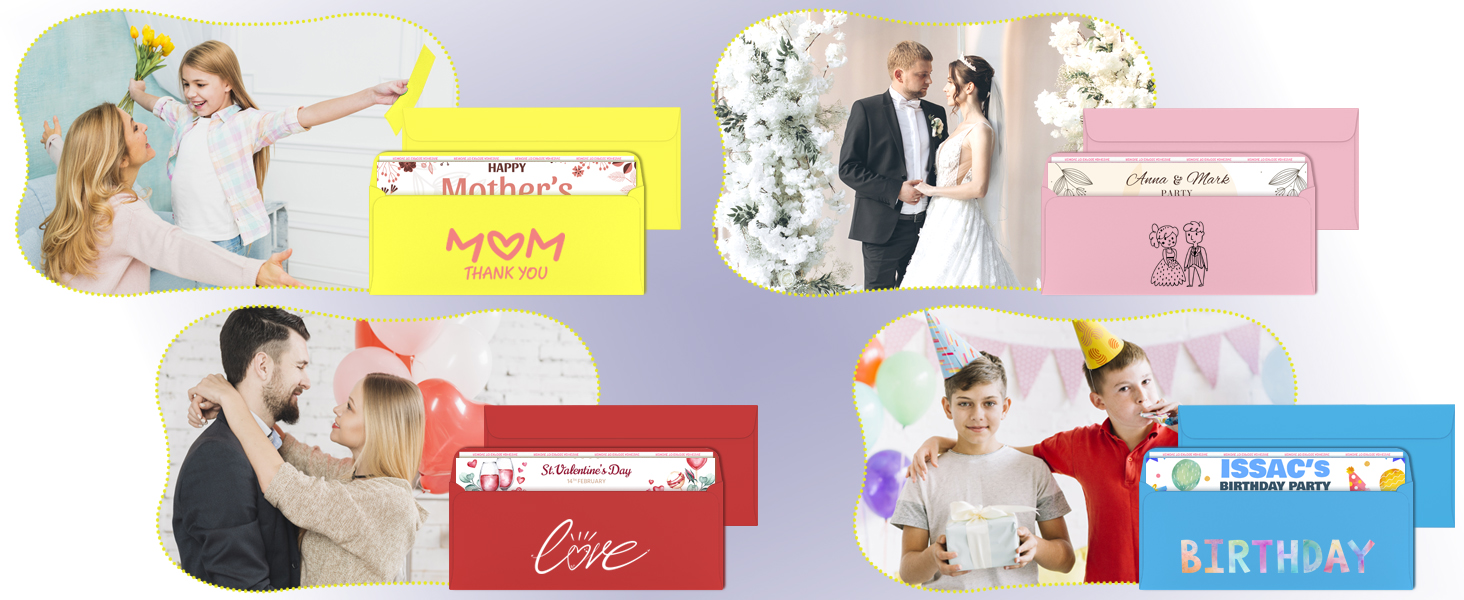 CREGEAR 10 Colored Envelopes Letter Size Self Seal