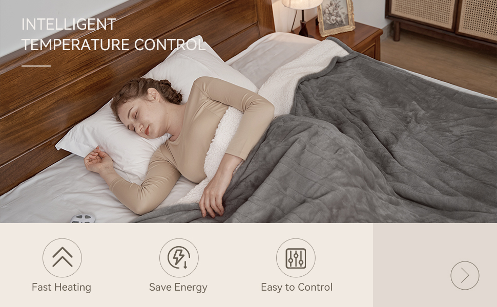 PiPiMAMA king size electric blanket Dual Control 100"x 90" Soft Warm Sherpa