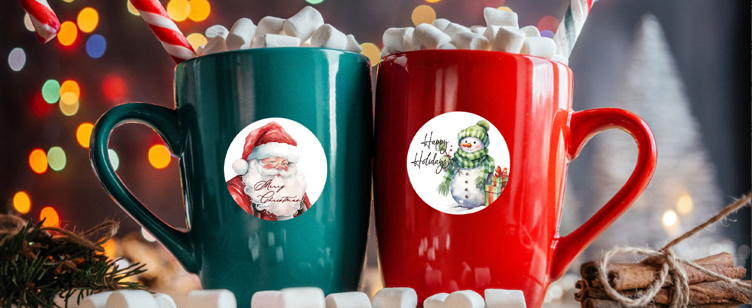 1000 Pcs Christmas Stickers for Envelopes,1.5 Inch Round Christmas Stickers for Crafts