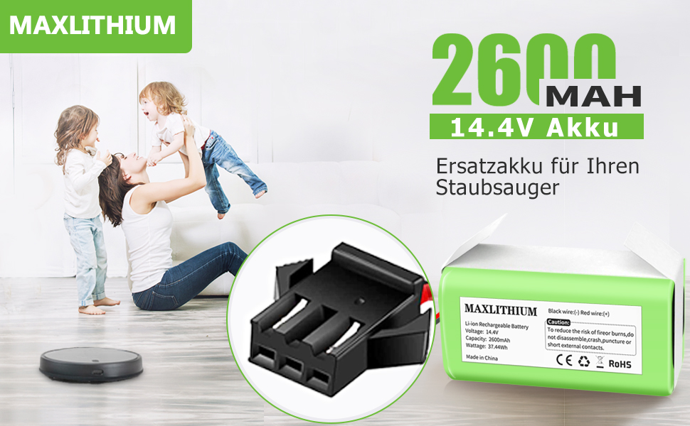 14.4V 2600mAh ErsatzAkku kompatibel mit Eufy RoboVac G10 Hybrid Akku 11S 11S MAX 15C 30 30C 35C