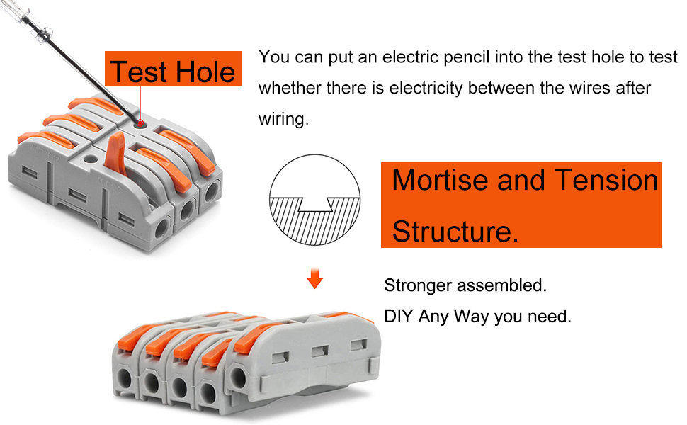 Feggizuli 30pcs Lever Wire Connectors, 1 Conductor Compact Wire