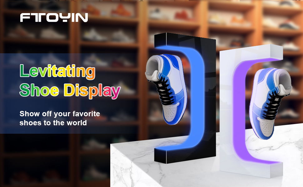 FTXOAM Levitating Shoe Display, Acrylic LED Floating Shoe