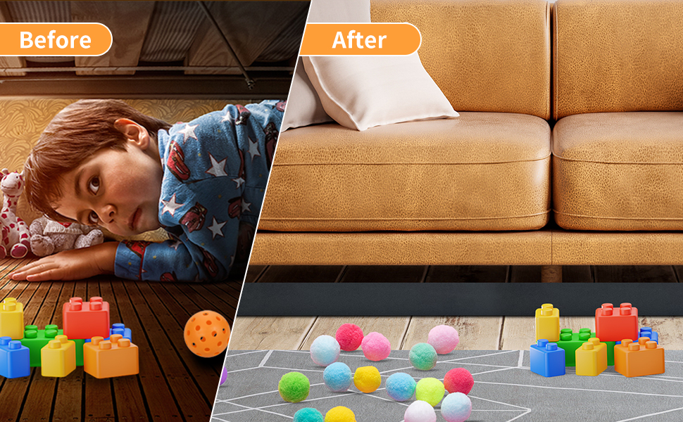 GRETMIX 10 Pack Under Couch Blocker, 17" L x 1.2" H Sponge