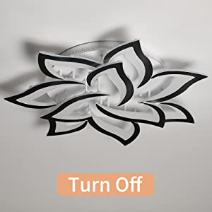 Plafoniera LED Dimmerabile, Plafoniera Moderna Da Incasso A 10 Petali, Plafoniera Moderna A Forma Di Fiore In Acrilico Lampadario Illuminazione Per Camera Da Letto Soggiorno Sala Da Pranzo (70W, Bordo 16 1