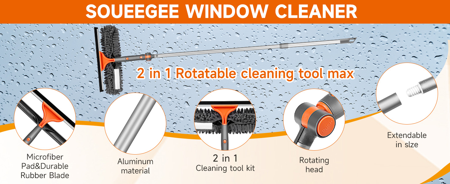 Window Squeegee Cleaner Set 2-in-1