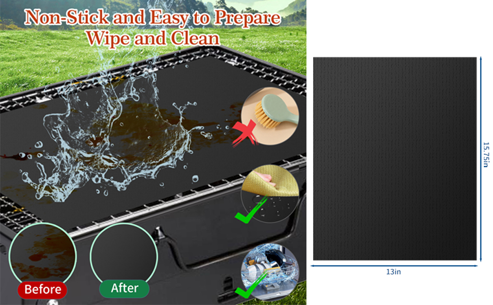 SZAIENXIL Grill Mat Set of 6, 15.75 x 13 Inch, BBQ Grill
