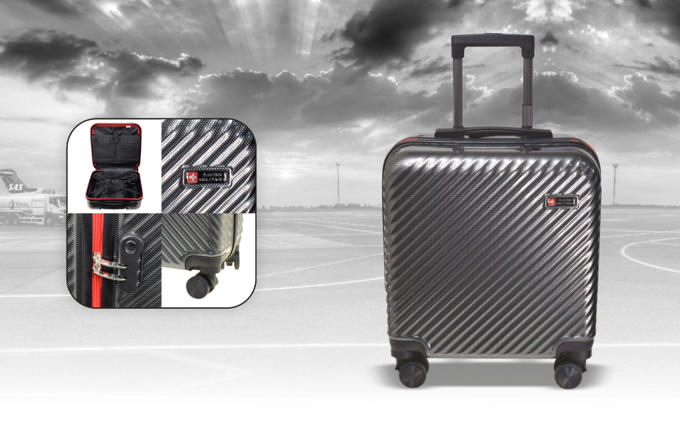 Buy Swiss Military Overnighter Hard Sided Cabin Trolley Bag, Grey