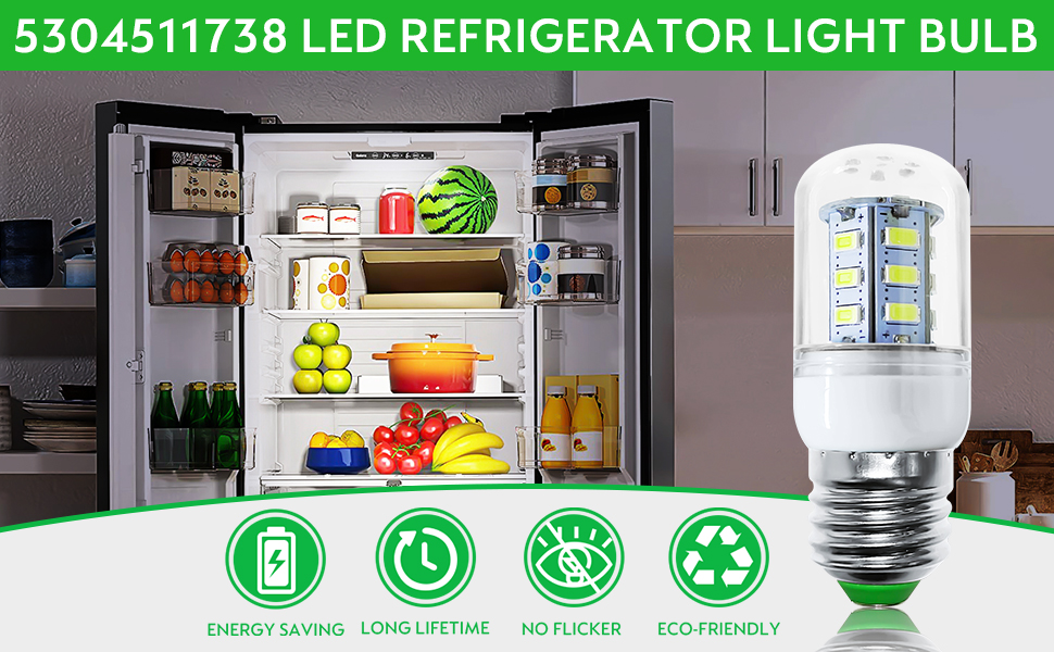 LED Light Bulb Refrigerator Light Bulb (2 Pack), AC 110130V Voltage Design E26 5W