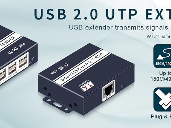 Amazon.com: USB Extender Over ethernet cat5e cat6/7 up to