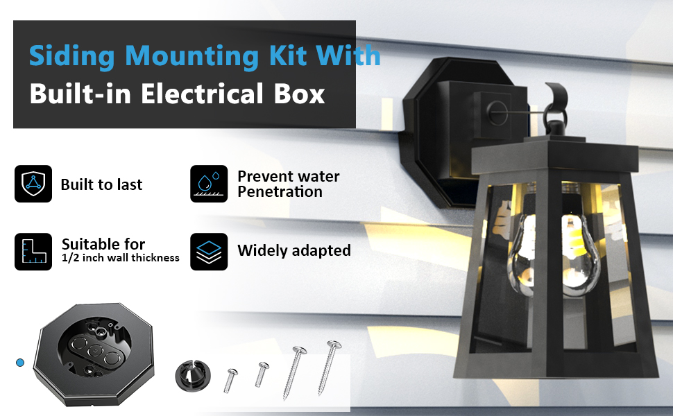 Siding Mounting Block, Octagon Siding Mounting Kit with Builtin