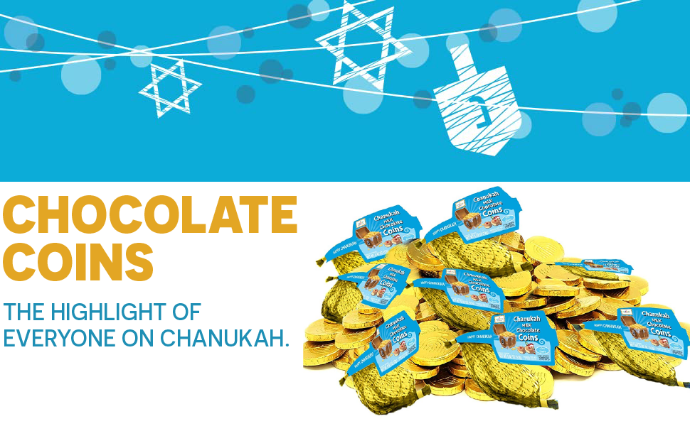 Hanukkah Chocolate Gelt, Milk Chocolate Coins