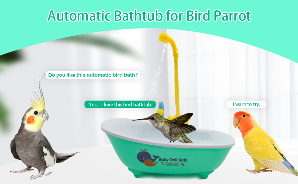 MUYG Parrot Automatic Bathtub with Shower, Cute Durable