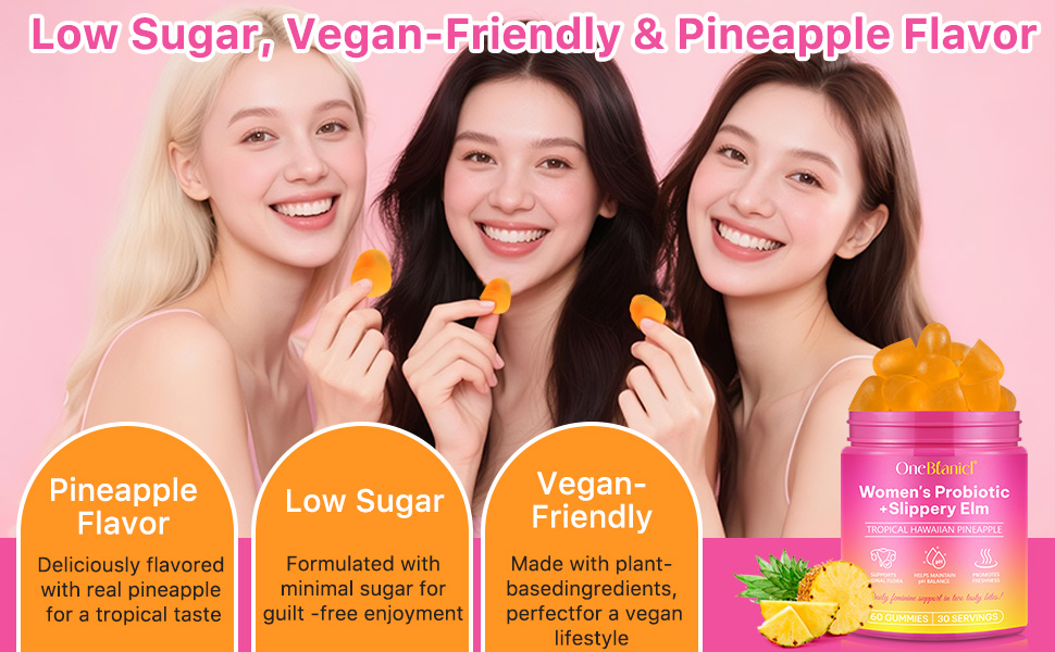 Vaginal Probiotics for Women, Women Probiotic Gummies Gummies for Healthy Odor, Balance pH & Flora