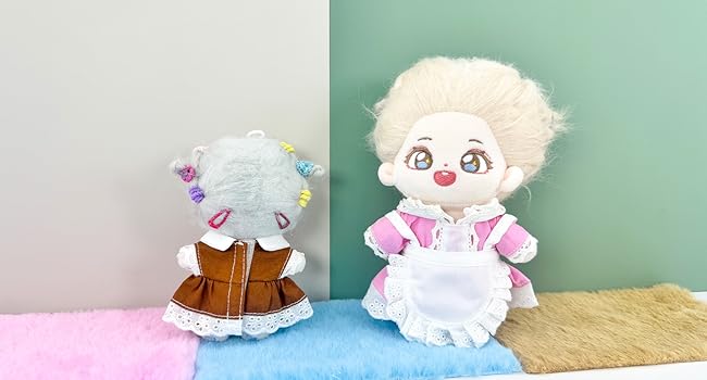 Amazon.co.jp: niannyyhouse 10cm ぬいぐるみ 服 メイド服