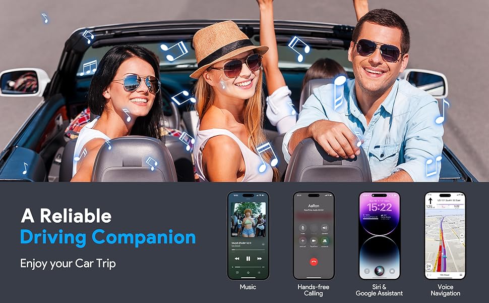 LENCENT FM Bluetooth 5.3 Transmitter for Car, Adjustable Treble and