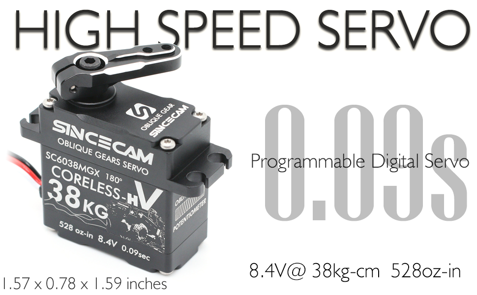 Sincecam 38kg High Speed Coreless Digital Servo High Torque