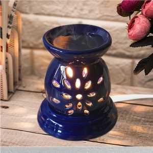 Diwali Sale Pure Source India Ceramic Electric Oil Diffuser, With Lemon Grass, 1 Piece, Off-White 19 Aromatherapy Diffuser With Soft Light