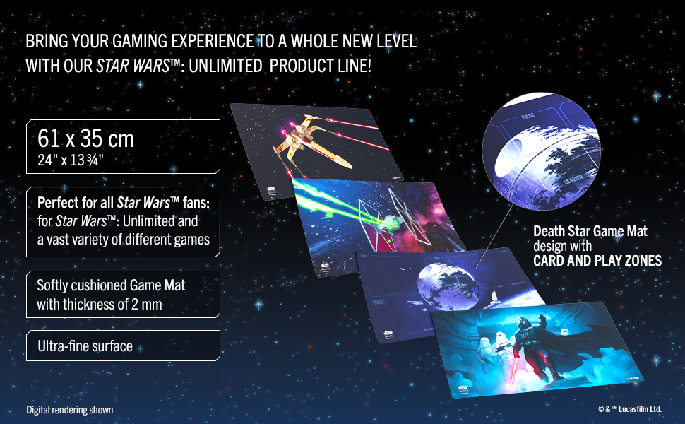 Star Wars Unlimited XWing Prime Game MAT Officially Licensed, FullColor Printed, Playmat