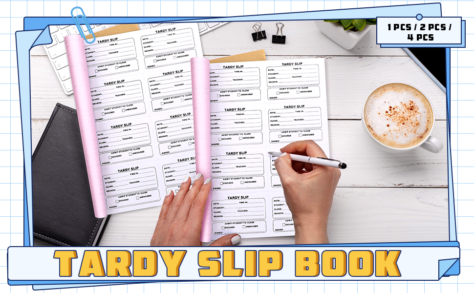 Engrowtic 1 Pcs Tardy Slip Book with Carbonless Duplicates