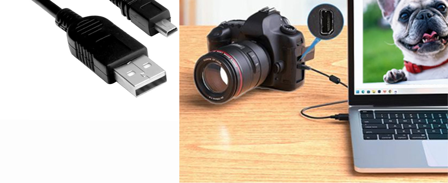 USB Cable for Panasonic Camera Lumix DMC-F5 DMC-FX45 DMC-SZ10