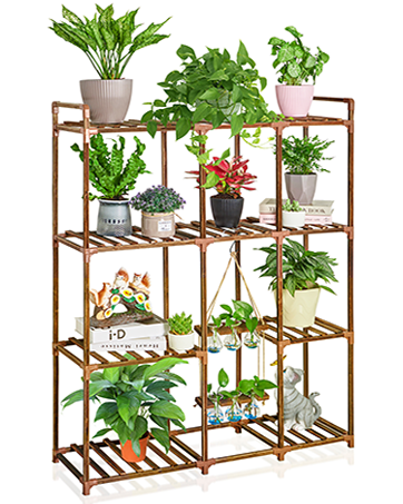 Plant Stand Shelf Indoor Outdoor 10 Tiers 11 Pot Wood Plant Shelf Multiple Plants Large Rack Holder