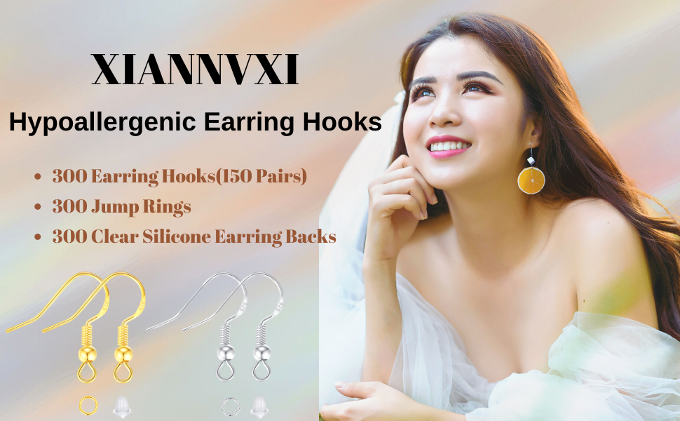 XIANNVXI 900pcs Earring Hooks,Gold Plated Hypoallergenic
