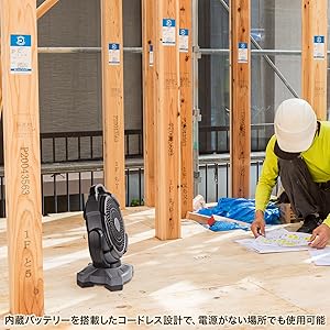 Amazon.co.jp: サンワサプライ 大型作業用ファン（充電式・自動