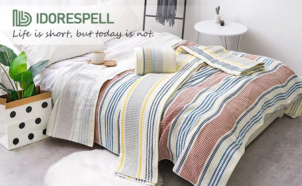 Thin Waffle Towel for Bathroom 100 Cotton Quick Drying