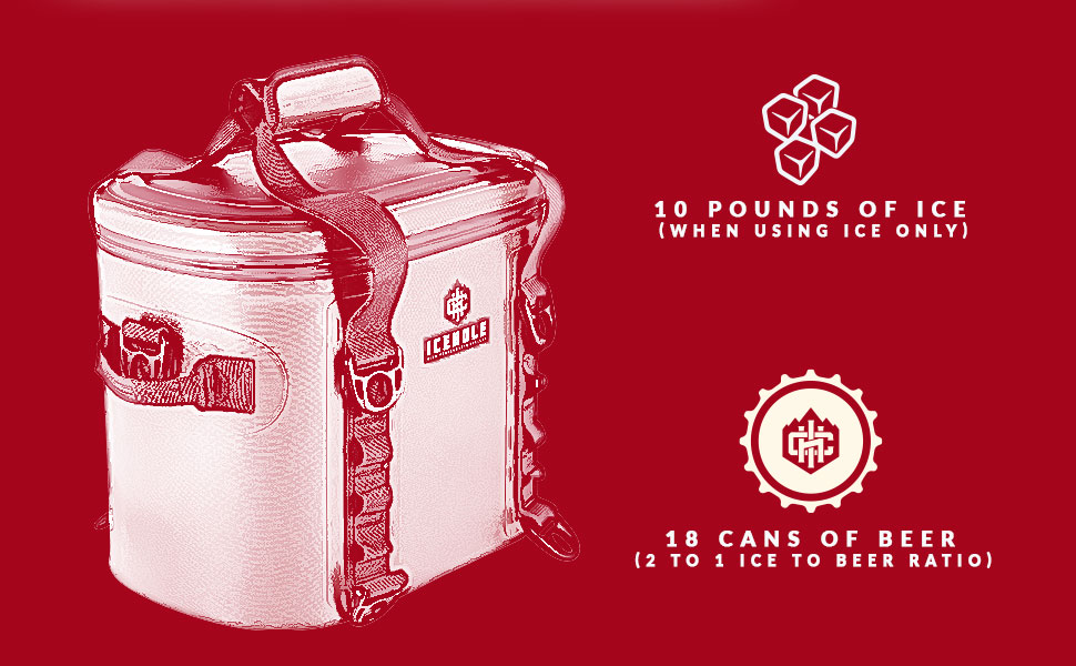 ICEHOLE Soft Cooler Bag 18 Cans Portable Ice Chest Leak