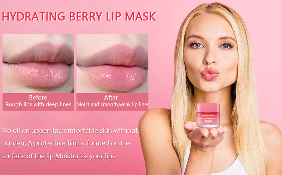 Moisturizing Lip Mask, Hydrating & Prevention Dry and Cracked Lip Scrubs Exfoliator