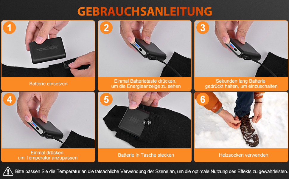 Beheizbare socken