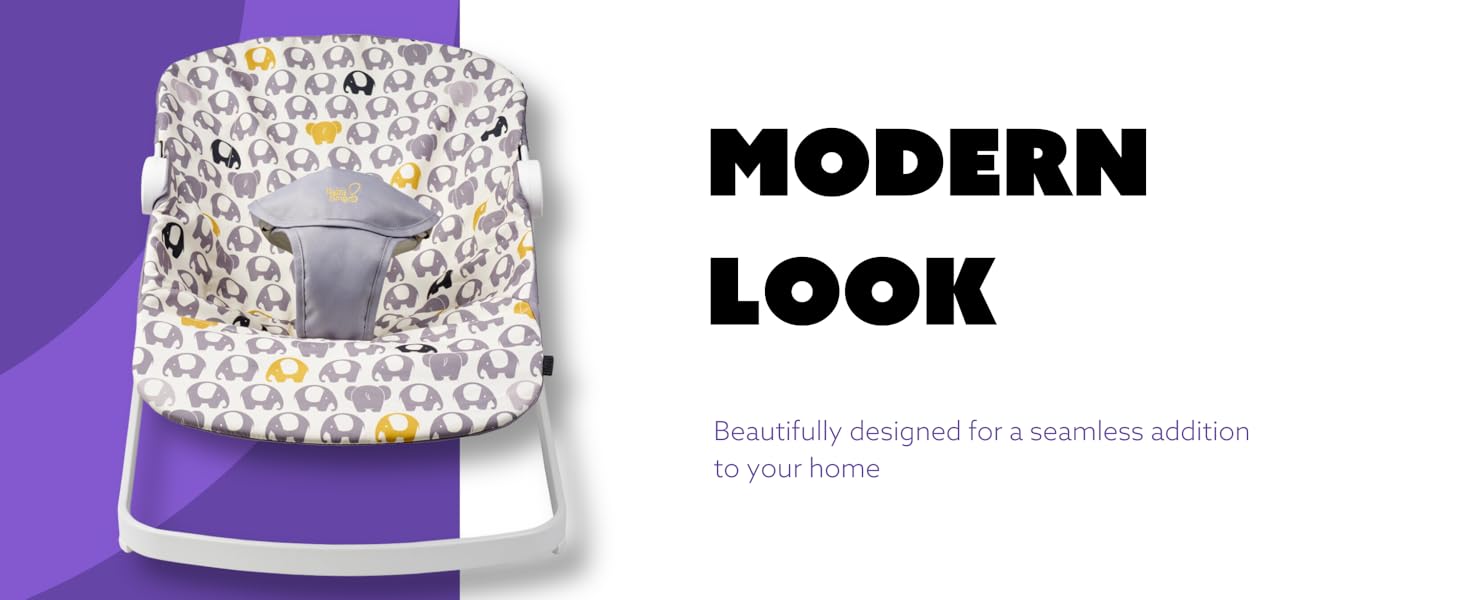 BABABING Float Baby Bouncer Reclining Baby Rocker with Contemporary