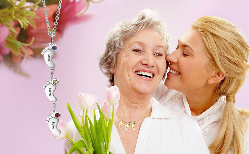 Personalized Mothers Necklace with 1/2/3/4/5 Child Name