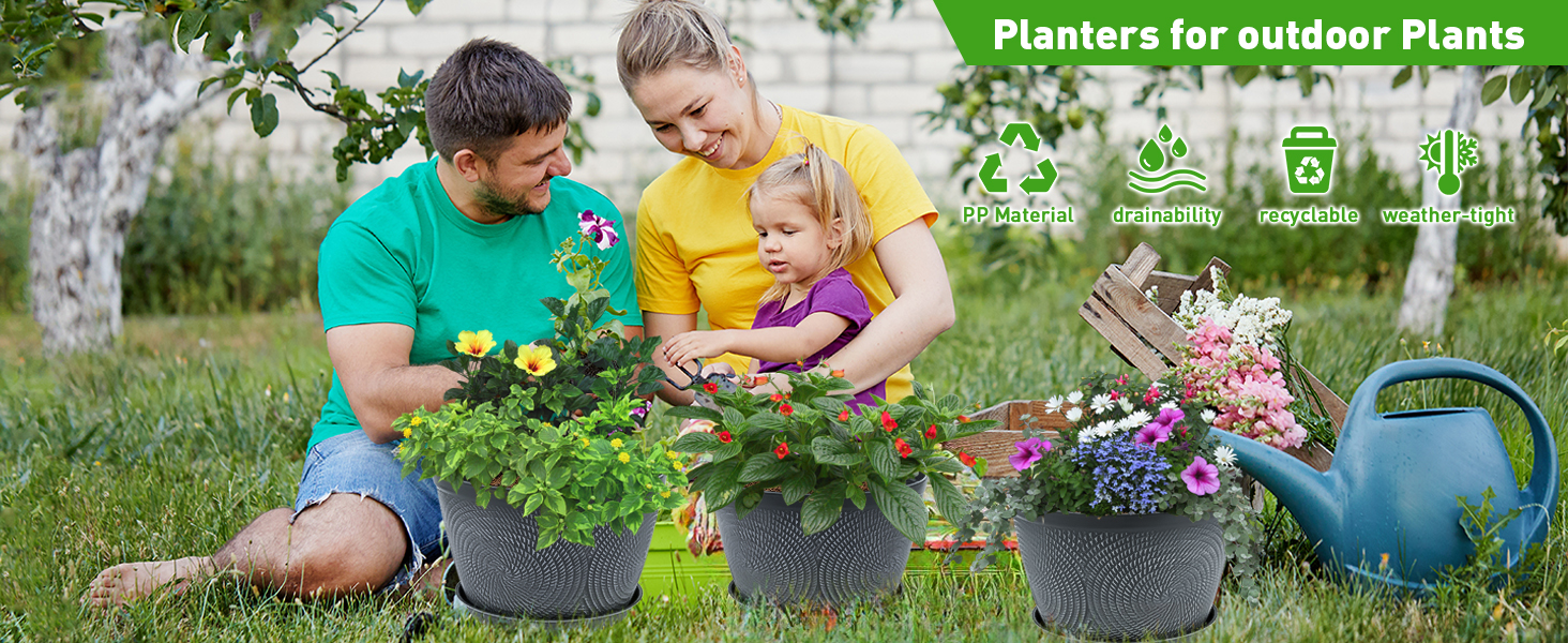 10 inch plant pots