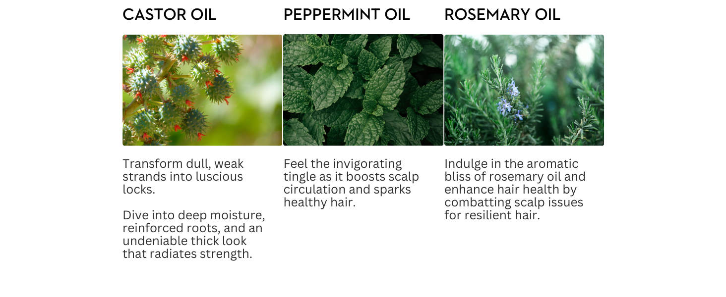 castor oil peppermint oil rosemary oil