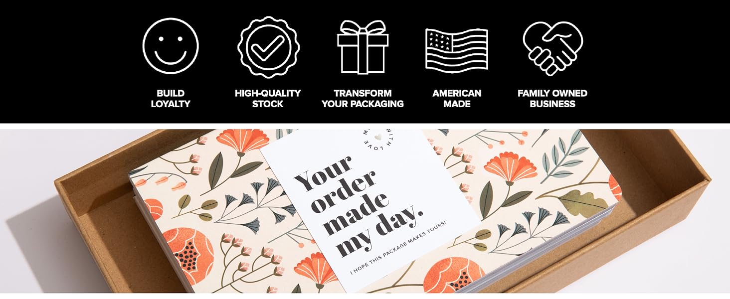 Build Loyalty, High Quality Stock Paper, Transform Your Packaging, American Made, Family Owned