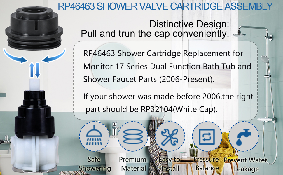 (2 pack) RP46463 Shower Cartridge Replacement for Monitor 17 Series