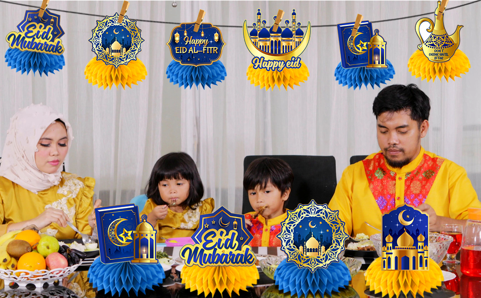 8 Pcs Eid Decorations Centerpieces, Eid Mubarak