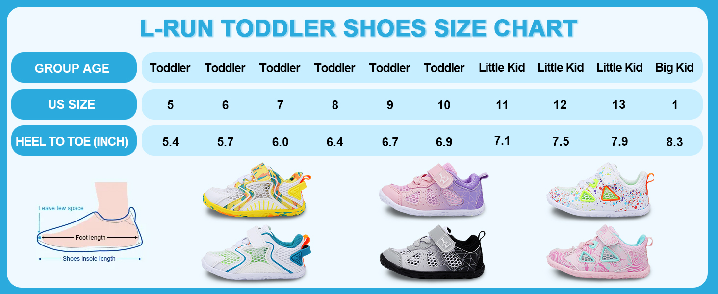 toddler shoes size chart