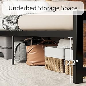 bed frame with underbed storage space