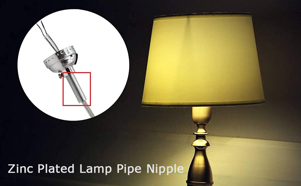 Othmro 10Pcs Zinc Plated Lamp Pipe Nipple, M10 Thread 40mm Length 1mm