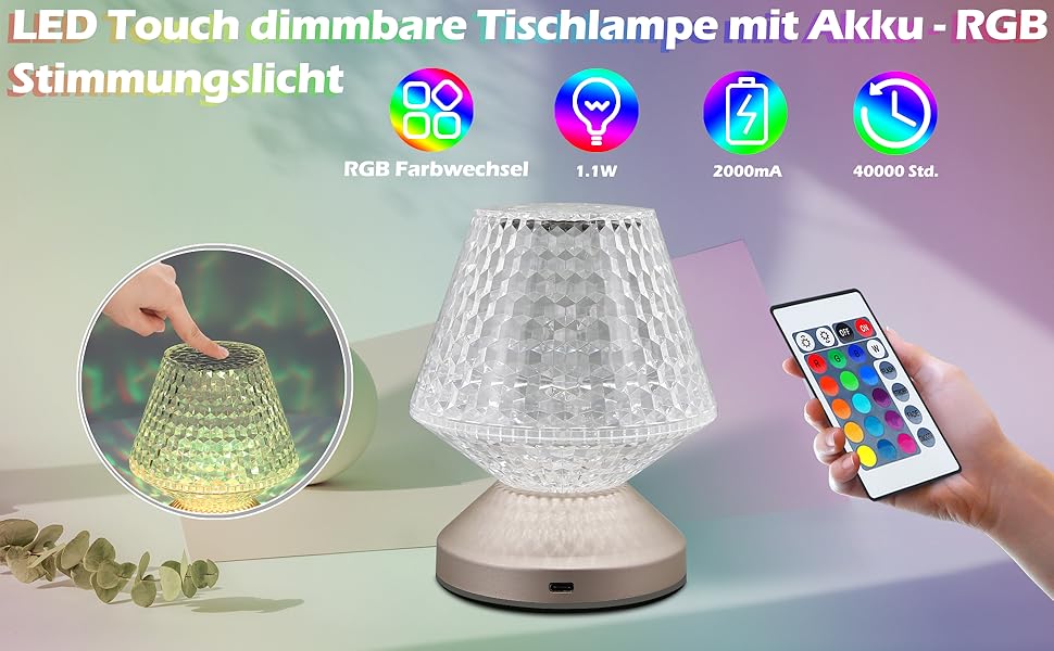 tischlampe kabellos wohnzimmer