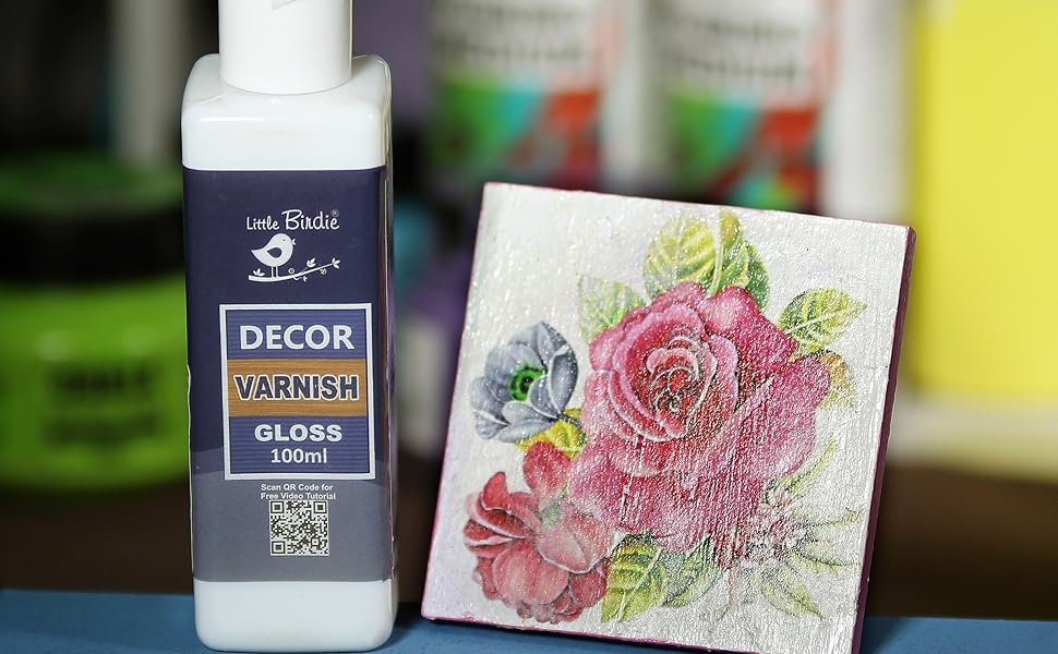 Little Birdie Gloss Itsy Bitsy Decor Varnish, 100ml,Multicolour