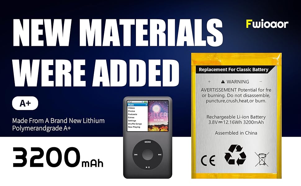 Amazon.com: Fwioaor Replacement Battery for iPod Classic
