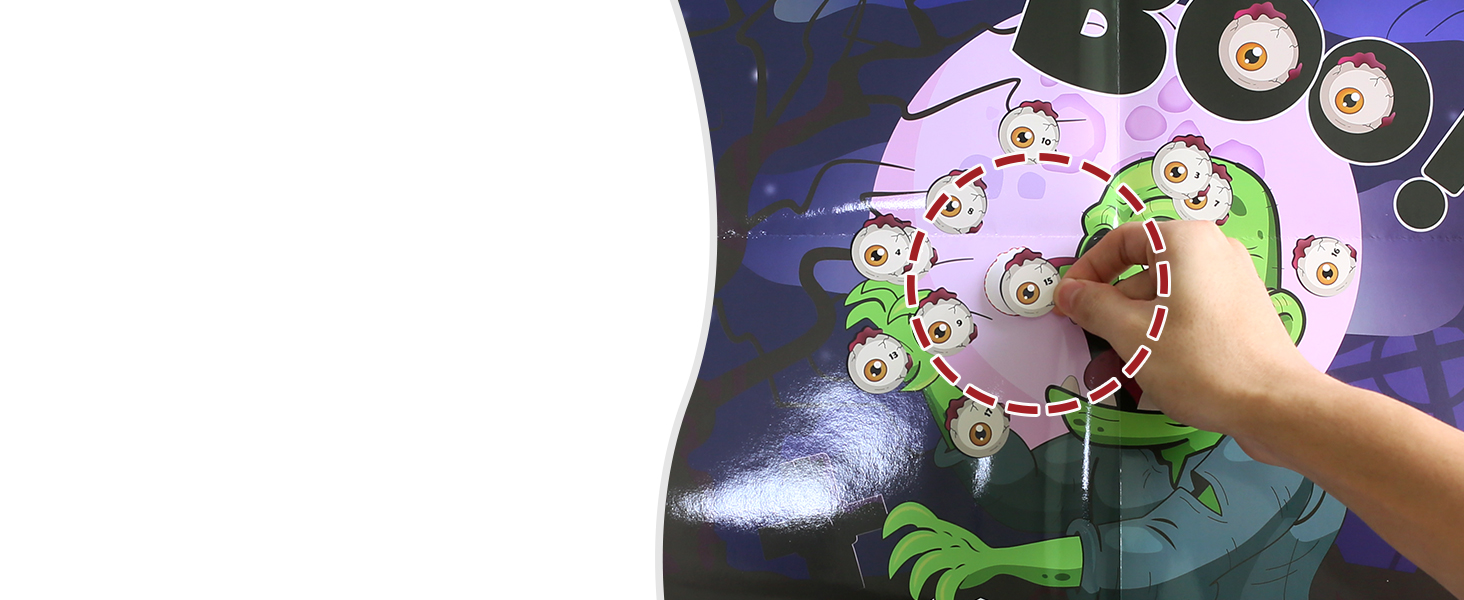 PINGAMOO Halloween Party Games, Pin The Eye on The Zombie