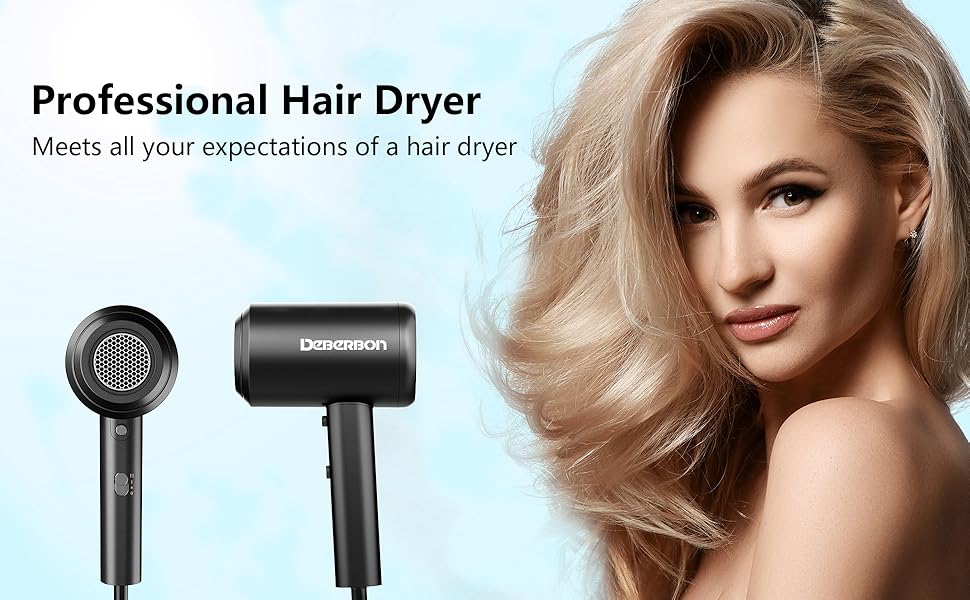 Deberbon Hairdryer,Ionic Hair Dryer with Powerful AC Motor,2000W Professional Hair Dryer with
